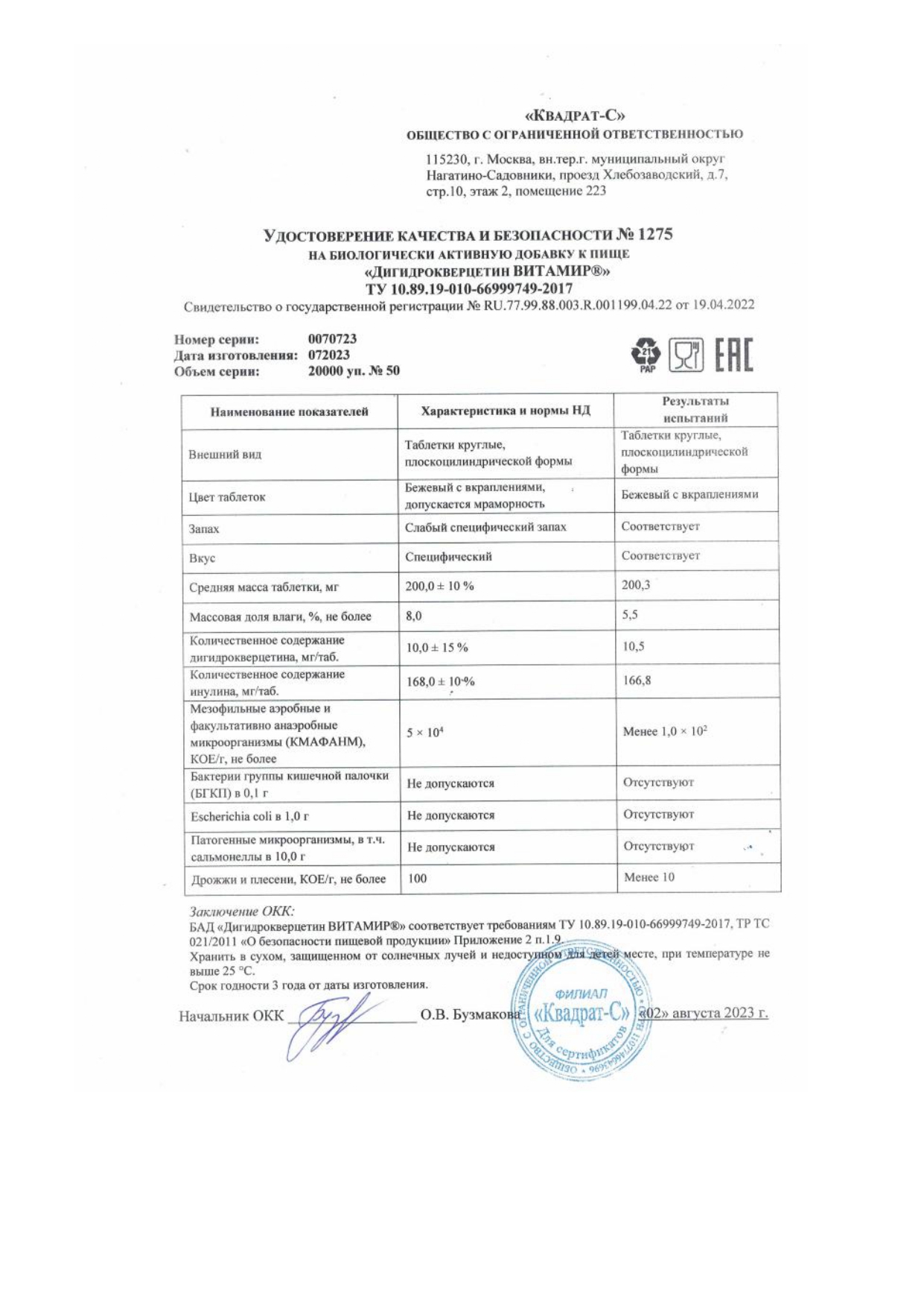 Паспорт №072023